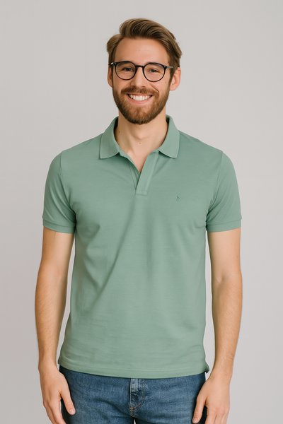 POLO UOMO PIQUET MANICA CORTA  COTONE PURO SPACCHETTI CLOSE-UP ART. CLP096