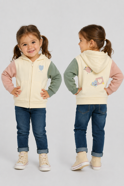 FELPA BAMBINA ZIPPY CAPPUCCIO TASCHE FULL ZIP FELPATA ART.ZBGAP0201-26022
