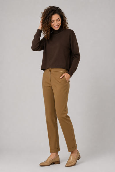 PANTALONI DONNA LAURA BIAGIOTTI JERSEY TASCHE FRANCESE ZIP BOTTONE ART. LB27I-IRIS