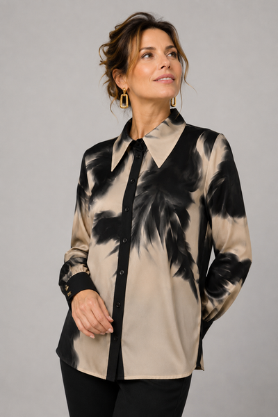 CAMICIA DONNA LAURA BIAGIOTTI FANTASIA BOTTONI SPACCHI ART. LB27I-1510