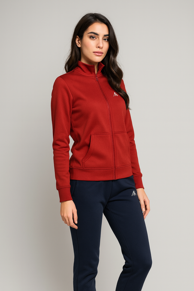 TUTA DONNA AKI FELPATA FULL ZIP TASCHE PANTALONE TASCHE POLSINI ART. 25530