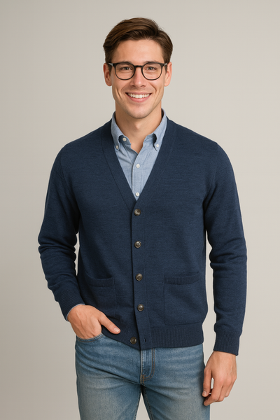 MAGLIONE UOMO ENRICO COVERI CARDIGAN BOTTONI TASCHE ART. EC042