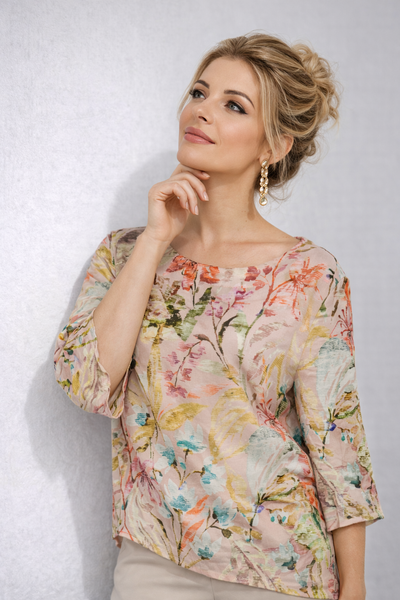 CASACCA DONNA PERLA MANICHE 3/4 FANTASIA VISCOSA SPACCHI ART. 2695