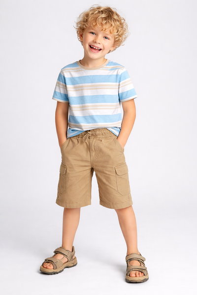 BERMUDA BAMBINO ZIPPY ELASTICO COULISSE TASCHE TASCONI COTONE ART. ZKBAP0402-26009