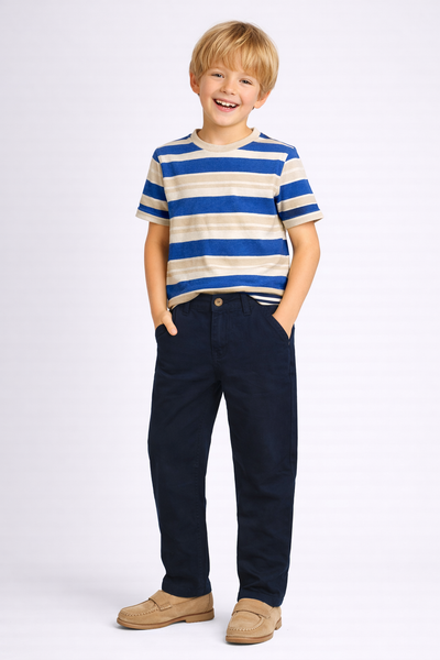 PANTALONE RAGAZZO ZIPPY BOTTONE CERNIERA ELASTICO REGOLABILE TASCHE  COTONE ART. ZKBAP0401-26001