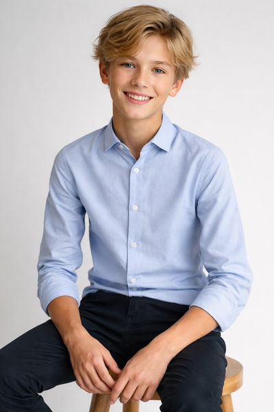 CAMICIA RAGAZZO ZIPPY MANICA LUNGA BOTTONI OXFORD COTONE ART. ZKBAP0302-25038