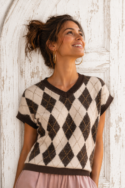 GILET DONNA GRIFFAI AMPIO ROMBI EFFETTO PELO SPACCHI ART. 7021