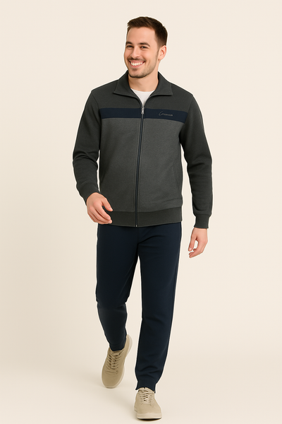 TUTA UOMO RAGAZZO FELPATA PANTALONE FELPA ZIP MARCA CAMPAGNOLO ART. 8Q77476