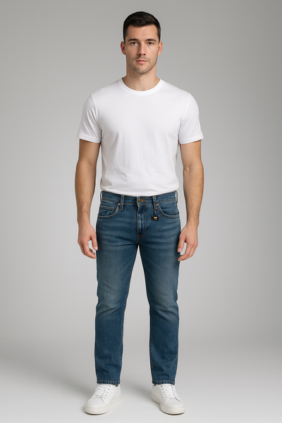 JEANS UOMO ZIP BOTTONE CINQUE TASCHE ELASTICO SKINNY FIT MARCA LEE ART. L71XTGAB