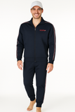 TUTA UOMO ZIP POLSINI FASCIA TASCA COULISSE ELASTICO STAMPA MARCA COVERIART.TF3157