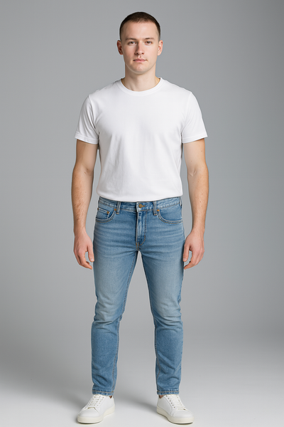 JEANS UOMO RAGAZZO SKINNY VITA MEDIA BOTTONE ZIP MARCA LEE ART.L736OPKL