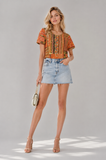 T-SHIRT DONNA GAIA B MANICA CORTA FANTASIA VISCOSA ELASTICIZZATA ART. 299G1