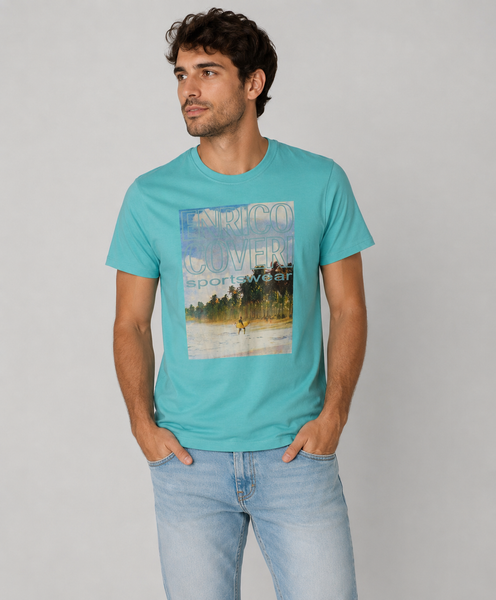 T-SHIRT UOMO COVERI MANICA CORTA GIROCOLLO STAMPA COTONE ART. ECO119