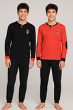PIGIAMA RAGAZZO HERMET MILAN CALDO COTONE SERAFINO POLSINI LOGO ART. T20 1095