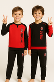 PIGIAMA BAMBINO HERMET CALDO COTONE SERAFINO POLSINI LOGO MILAN ART. T30 1180