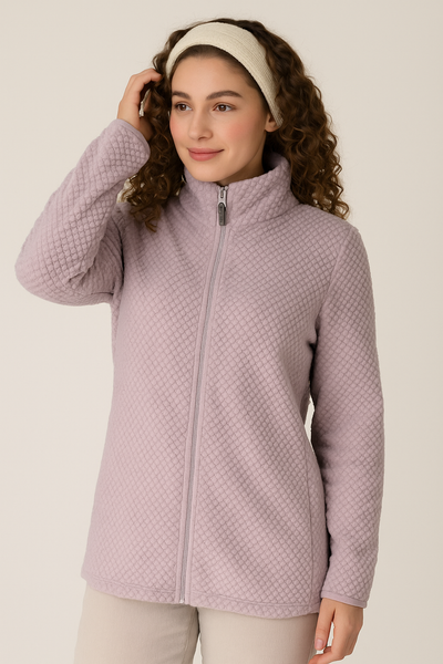 PILE DONNA BASILE ORSETTO LAVORATO FULL ZIP TASCHE ART. BEW164