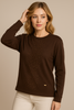 MAGLIONE DONNA COVERI PARICOLLO SPACCHI APPLICAZIONI CENTRALI VISCOSA ART. DC1224