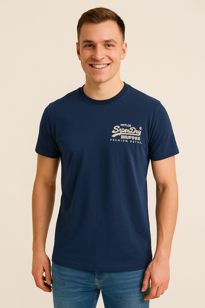 T-SHIRT UOMO GIROCOLLO MEZZA MANICA  COTONE LOGO MARCA SUPERDRY ART.M1011452A