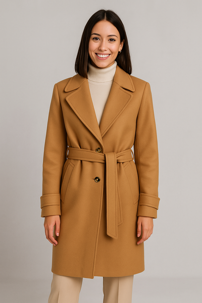CAPPOTTO DONNA RAGAZZA UN PETTO CINTURA TASCHE MARCA EDAS ART. CAPIENTE