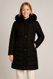 GIACCONE DONNA ZIP BOTTONI POLSINI  CAPPUCCIO ECOPELLICCIA LAVORATO MARCA VIRGINIABLU ART. GISELLA