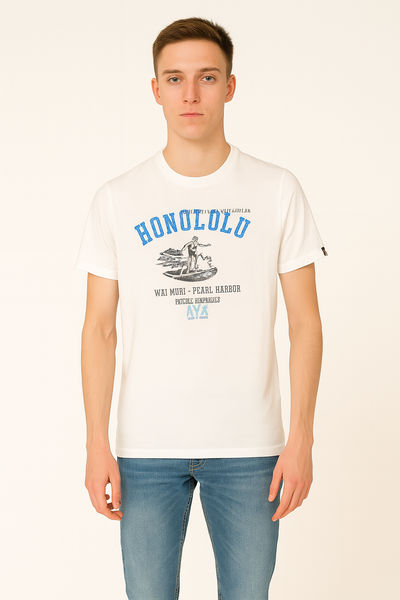 T-SHIRT UOMO RAGAZZO MANICA CORTA STAMPA MARCA AVIREX ART. AX0546
