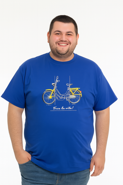T-SHIRT UOMO TAGLIE COMODE COTONE PURO STAMPA GIROCOLLO MANICA CORTA  MAX FORT ART.E2646