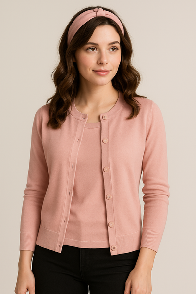 TWINSET CARDIGAN DONNA GAIA B BOTTONI GIROCOLLO E MAGLIA MANICA CORTA ART. 326AB