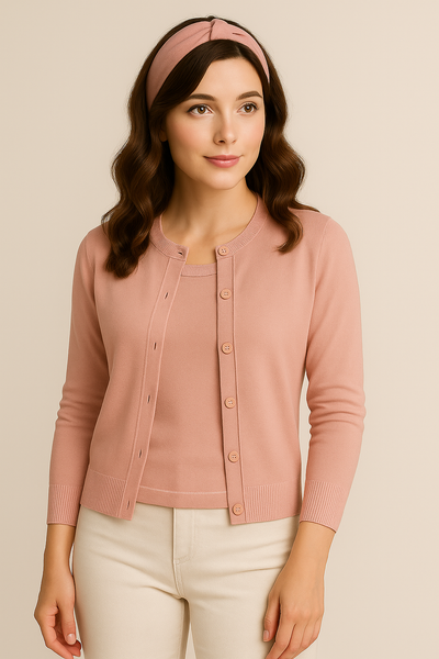 TWINSET CARDIGAN DONNA GAIA B BOTTONI GIROCOLLO E MAGLIA MANICA CORTA ART. 326AB