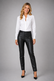 PANTALONI DONNA ECOPELLE JERSEY ZIP BOTTONE TASCHE MARCA DIAMBRE  ART. PA9233