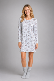 CAMICIA DA NOTTE DONNA RAGAZZA TERMO COTONE FANTASIA CUORI KICCHE YOUNG ART.K5626