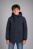 GIACCONE IMBOTTITO CAPPUCCIO BOTTONI ZIP RAGAZZO MARCA WAMPUM ART. 36569 9A40