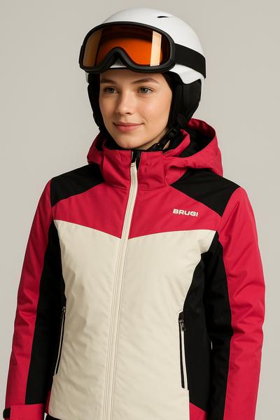 GIACCA SCI DONNA ZIP CAPPUCCIO IMPERMEABILE IDROREPELLENTE TRASPIRANTE ANTIVENTO MARCA BRUGI ART. AE2DT22K