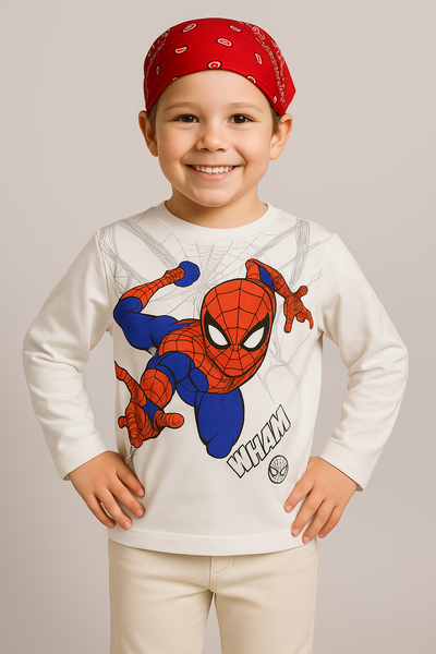 T-SHIRT BIMBO MANICA LUNGA SPIDERMAN MARCA LOSAN ART. LKBAP0303 24068