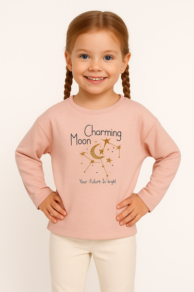 MAGLIA BAMBINA GIROCOLLO MANICA LUNGA STELLE PAILLET MARCA LOSAN ART.226-1010AL