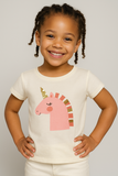 T-SHIRT BAMBINA GIROCOLLO MEZZA MANICA UNICORNO MARCA LOSAN ART.216-1000AL