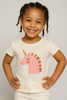 T-SHIRT BAMBINA GIROCOLLO MEZZA MANICA UNICORNO MARCA LOSAN ART.216-1000AL