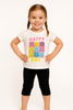 T-SHIRT BAMBINA MEZZA MANICA STONDATA STAMPA SMILE INSERTI MARCA LOSAN ART.216-1009AL