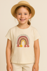 T-SHIRT BAMBINA MEZZA MANICA GIROCOLLO STAMPA NAPPINE PAILLETTE MARCA LOSAN ART.216-1002AL