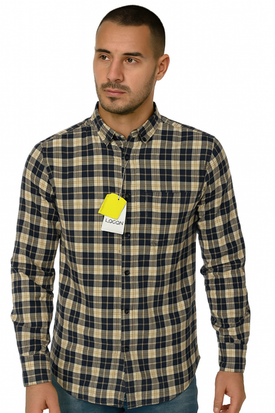 CAMICIA UOMO RAGAZZO FLANELLA BUTTON DOWN TASCHINO MARCA LOSAN ART. LMNAP0102 24059