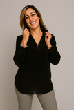 BLUSA CAMICIA DONNA RAGAZZA ELEGANTE FANTASIA POIS MARCA EDAS ART.PUSCHIA