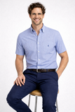 CAMICIA UOMO SEABARRIER PURO COTONE MEZZA MANICA TASCHINO ART NEW PUYOL