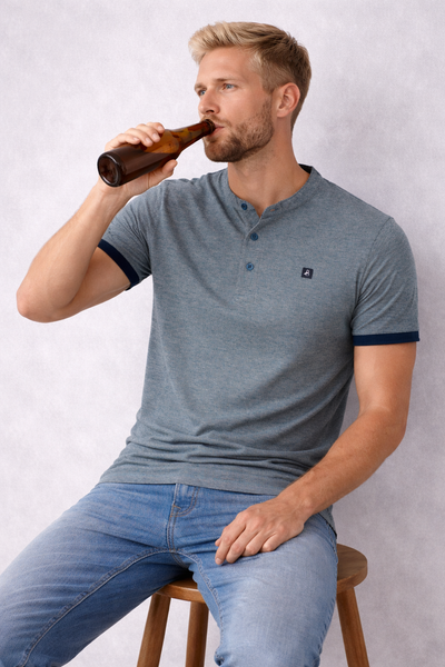 MAGLIA UOMO BASILE COREANA MANICA CORTA PIQUET COTONE ART. BE0305