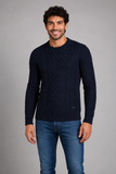 MAGLIONE UOMO GIROCOLLO MISTO LANA POLSINI MARCA NERO GIARDINI ART. A774090U