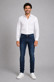 JEANS UOMO 5 TASCHE SKINNY FIT ZIP BOTTONE MARCA GAS ART. 87328 SAX WN50
