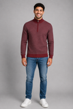 MAGLIONE UOMO MEZZA ZIP MISTO LANA MARCA NAVIGARE ART. NV1013050
