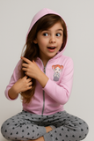 TUTA BAMBINA CAPPUCCIO PURO COTONE PANTALONE FANTASIA MARCA BM ART B1530