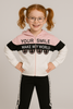 TUTA BAMBINA COTONE ZIP CAPPUCCIO PAILLETES CUORI MARCA BM ART.AY2603