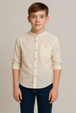 CAMICIA RAGAZZO COLLO ALLA COREANA TASCHINO  LOSAN ART. LJBAP0102-24002