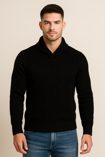 MAGLIONE UOMO RAGAZZO COLLO SCIALLATO TRECCE MARCA CONSENSO ART. 1309224