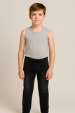 PANTALONE BAMBINO FELPA GARZATA EFFETTO JEANS TASCHE MARCA LOSAN ART.025 6035AL